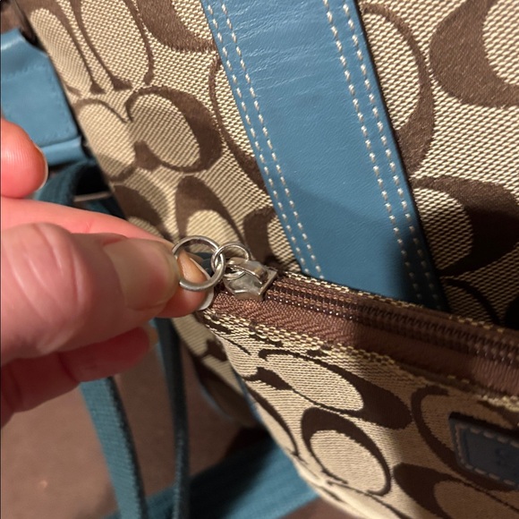 Coach crossbody Blue and Tan Women Bag Set - Picture 10 of 12